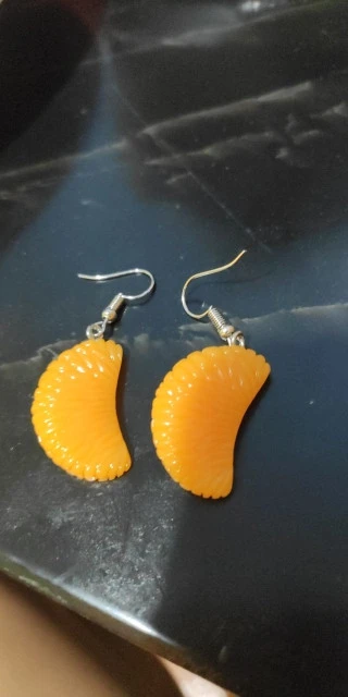 Resin Creative Cute 3D Orange Fruit Drop Earrings Fresh Fruit Sweet Earrings Funny Party Jewelry gift
