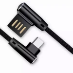 Right Angle 90 Degree Nylon Braided USB C Cable Charge and Data Sync Fast Charger Cord