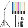 RK-76 Aluminum LED Tube Lights Standing Handheld Outdoor RGB Fill Light Stick Live Stream Video Light Stick with Remote Control