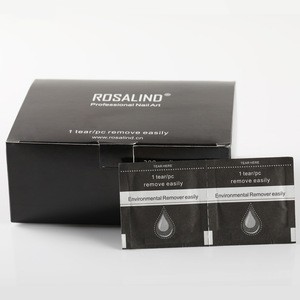 Rosalind hot sale custom logo nail gel polish remover wet wipe pad 200pcs/box nail wipes for remove nail gel polish