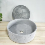 Round Shape Dark Grey Concrete Wash Basin