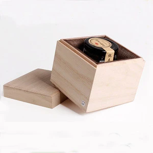 Rustic raw wood rectangle square shape honey bottle packaging boxes handmade gift box