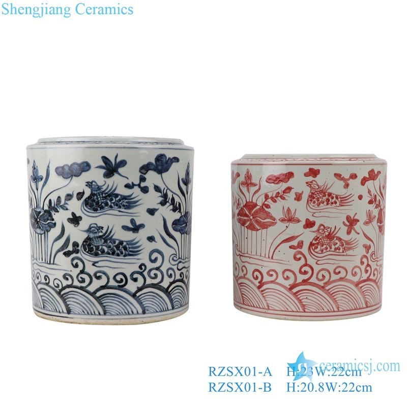 Rzsx01-a/B Jingdezhen Antique Hand Painted Ceramic Pen Holder