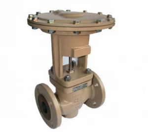 samson main pressure spray water level flow control valve with pneumatic actuator limit switch