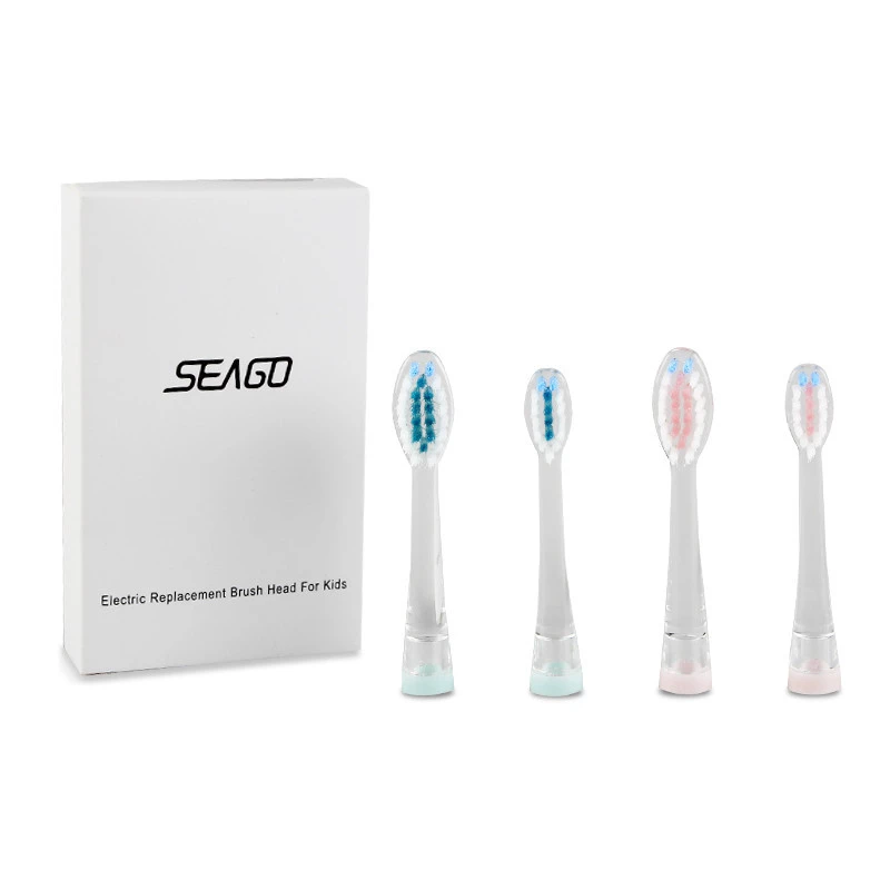 SEAGO SGH923 transparent replacement heads suitable for KIDS  electric  toothbrush with PETG  tooth brush heads
