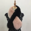 SF0246 New Styles Hot Sale Real fox Fur Scarf Fashion Lady Combine Colors Fur Neck Wear Real Fur Scarves