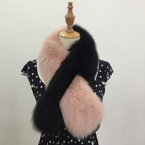 SF0246 New Styles Hot Sale Real fox Fur Scarf Fashion Lady Combine Colors Fur Neck Wear Real Fur Scarves