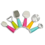 Simple Premium Essentials 6pc Stainless Steel Kitchen Gadget Tool Set - Peeler, Cheese Slicer, Pizza Cutter, Grater, Ice Cream S