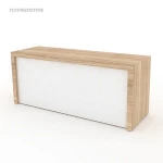 Simple rectangular shape wooden checkout counters for retail stores