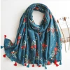 Small Flower Cotton And Linen Export Silk Scarf Female Gauze Air Conditioning Scarf Travel Beach Towel