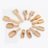 Small short mini wooden herbs spices sugar tea coffee kitchen scoop set measuring spoon for bath salts