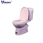 Small size siphon flushing s-trap pedestal pan toilets with small toilet tank