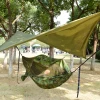 Soft ultralight double camping hammock with strap and carabiners
