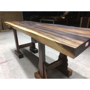 Solid Black Walnut Slab Wood Table With Live Edge Slab For Coffee Room