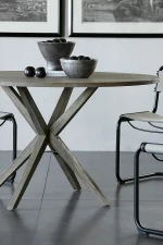 Solid wood antique elm round dining table