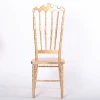 Solid wood cheap gold royal high back napoleon chair