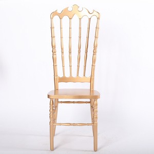 Solid wood cheap gold royal high back napoleon chair
