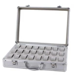 Songmis New Aluminum 24 Watch Wristwatch Display Storage Case
