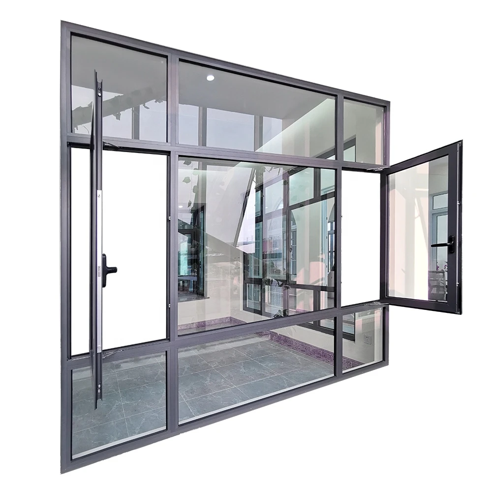 Soundproof double glazed insulated aluminium casement windows design