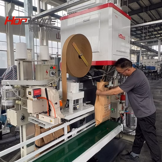 Import Automatic Sewing Machine Packaging Machinery 25kg 50kg Bag for Animal Food Grain Bean Rice Seed Corn from China