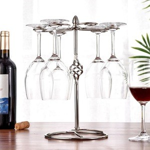 Spiral Style Metal Freestanding Tabletop Stemware Storage Rack Wine Glass Cup Holder