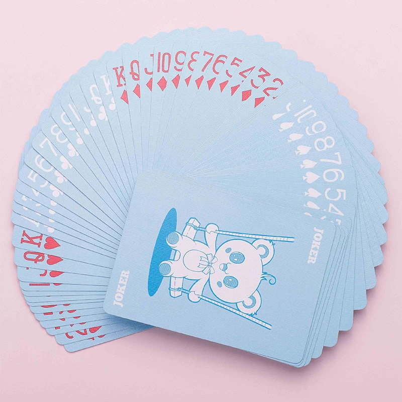 [Spot] American imports of cute bear sky blue playing cards, girls love cycling playing cards