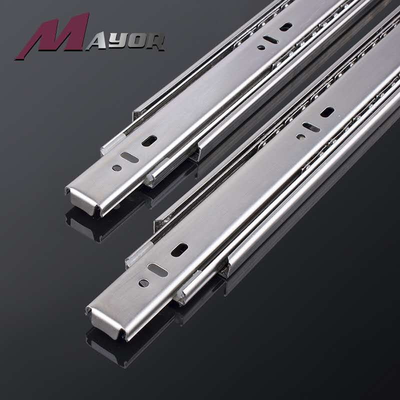 Buy Stainless Steel Drawer Slide Three-section Guide Rail 45 Wide Guide ...