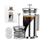 Stainless Steel French Press Coffee Maker 18/10 Bonus Stainless Steel Screen