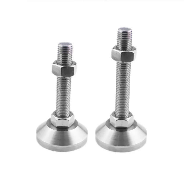 Stainless steel SUS304 A2 Fixed bolt leveling foot M6 M8 M10 M14 M12 M16 M20 pad diameter 40 50 60 80mm custom length