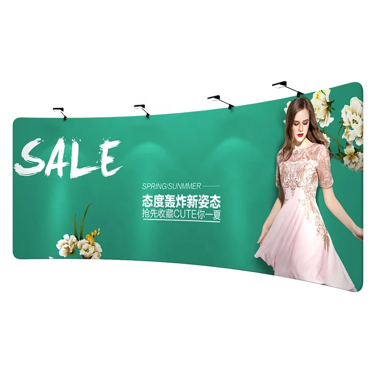 Step and repeat backdrop modern exhibition promotion tension fabric display green