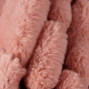 Supersoft and High-quality Pink Faux Fur FabricLong Pile for Large Use