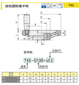 TANJA T42 Manual adjustment threaded machine bakelite handwheel Manual adjustment of semi-automatic equipment such as grinder