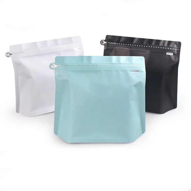 tea coffee bag packing zip flat bottom pouch packaging diamond shape bags