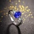 Import Temperament imitating natural tanzanite sapphire opening adjustable ring Jewelry Fashion Women Rings gemstone ring from China