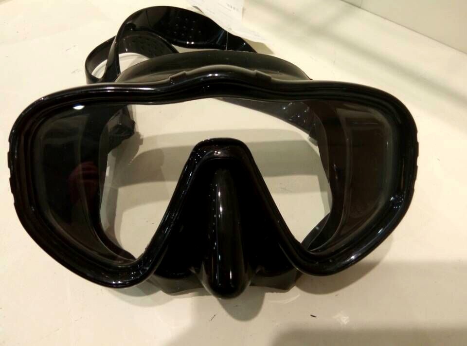 Tempered Glass, Black Popular Swim Mask with Wide Vision (MK-1300)