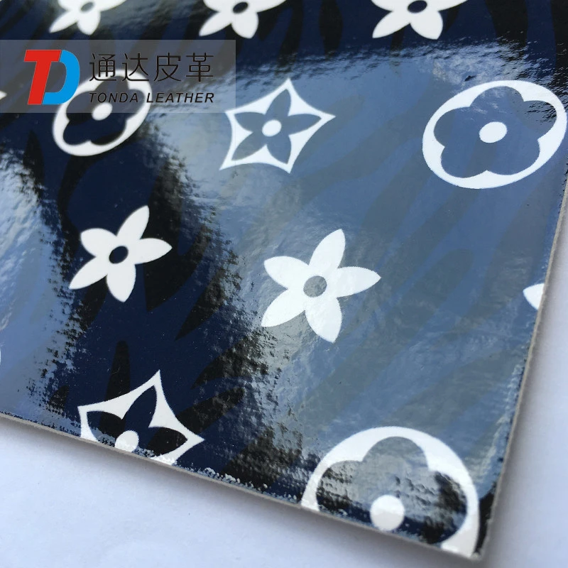 Tonda Leather five pointed star printed stock  PVC wholesale leather brushed fabric for brief bags  T4611