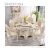 Import Top Quality Round Solid Wooden Carved Marble Top Dining Tables With 6 Chairs And Turntable Restaurant Rotating Dining Room Set from China