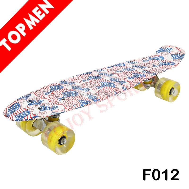 Topmen 22&quot; Plastic Skate board Fish Cruiser Skateboard Fish Board with Water Transfer Ptinted Griphic