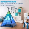 Toy Kids Teepee Tent easy Pack Play Tent Tote for Kids Tent Travel (Blue)