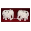 Trunk Down Marble Carved Elephant Figure for Gift and Decoration