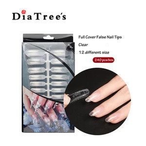 Two Side 240 PCS Per Set 12 Different Size Clear Nail Tips False Nails Artificial Fingernails Full Cover For Polish UV Gel