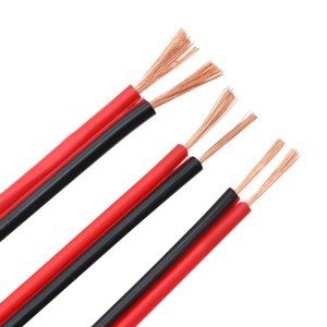 UL2468 Red Black 2 Core Parallel Flat Electric Wire PVC Insulation Flexible Flat Ribbon Wire