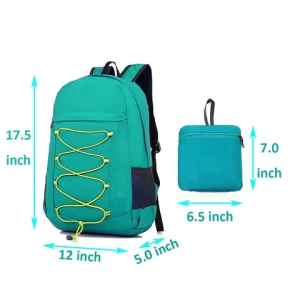 Ultra Lightweight Outdoor Travelling Daypack Water Resistant 25L Foldable Travel Hiking Backpack