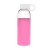 Import Unbreakable Heat Resistant White and Pink Glass Water Bottle With Silicone Sleeve from China
