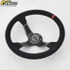 Universal 350mm suede deep dish racing steering wheel