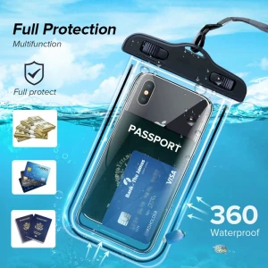 universal swimming IPX8 waterproof pouch luminous waterproof phone case transparent pvc mobile phone case