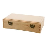 US Art Supply Small Beechwood Artist Tool and Brush Storage Box with Locking Clasp