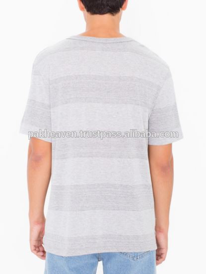 Via Striped short sleeve t shirt available fabric rayon polyester cotton bamboo modal