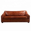 Vintage American style  genuine leather sofa set full top grain leather with down jacket luxury living room sofa sets