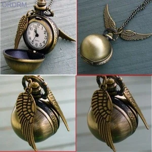 Vintage Retro Flying Ball Pocket Watch Necklace